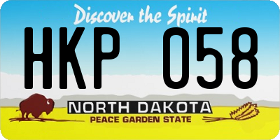 ND license plate HKP058