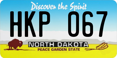 ND license plate HKP067
