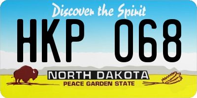 ND license plate HKP068