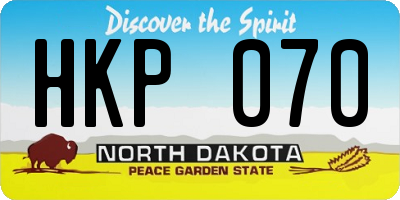 ND license plate HKP070
