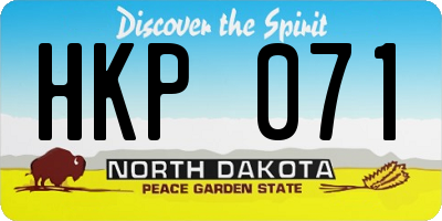 ND license plate HKP071