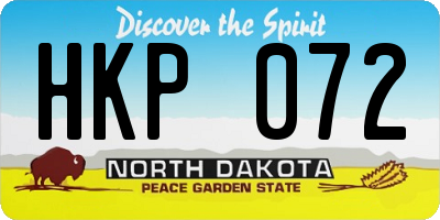 ND license plate HKP072