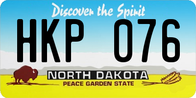 ND license plate HKP076