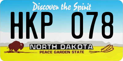 ND license plate HKP078