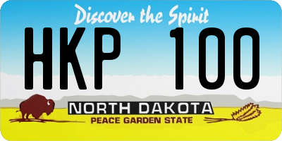 ND license plate HKP100
