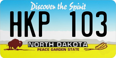 ND license plate HKP103