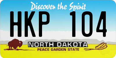 ND license plate HKP104