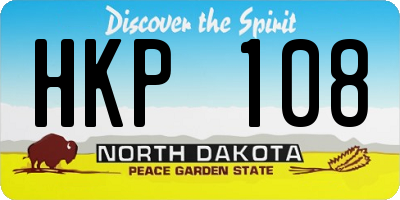 ND license plate HKP108