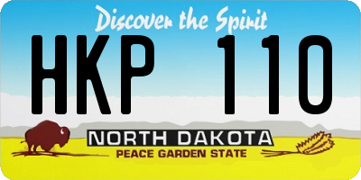 ND license plate HKP110