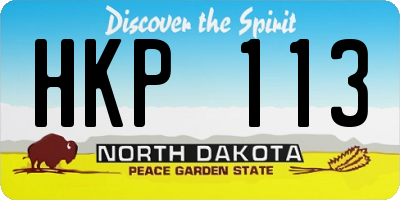 ND license plate HKP113
