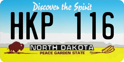ND license plate HKP116