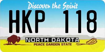 ND license plate HKP118