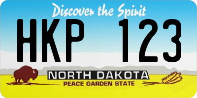 ND license plate HKP123