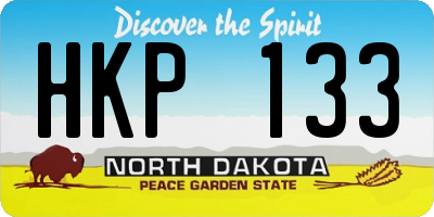 ND license plate HKP133