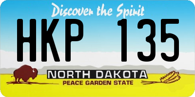 ND license plate HKP135