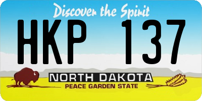 ND license plate HKP137