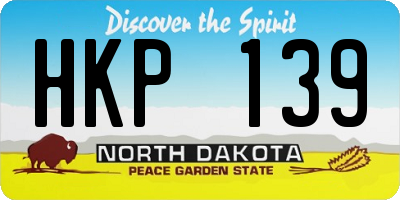 ND license plate HKP139
