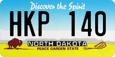 ND license plate HKP140