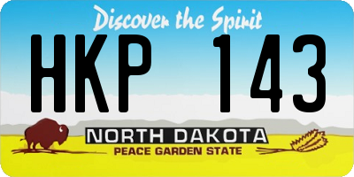 ND license plate HKP143