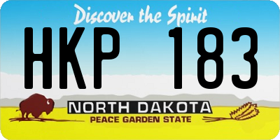 ND license plate HKP183