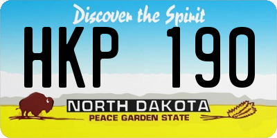 ND license plate HKP190
