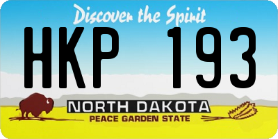ND license plate HKP193