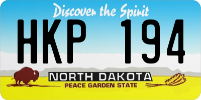 ND license plate HKP194