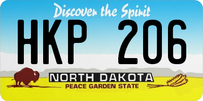 ND license plate HKP206