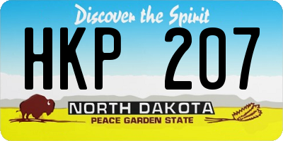 ND license plate HKP207
