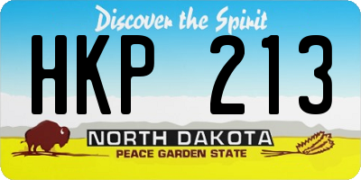 ND license plate HKP213