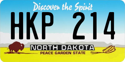 ND license plate HKP214
