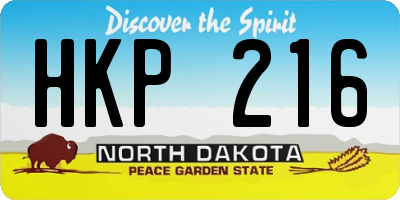 ND license plate HKP216