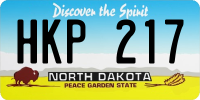 ND license plate HKP217