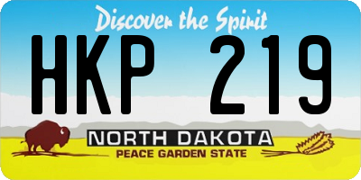 ND license plate HKP219