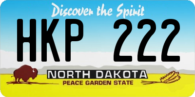 ND license plate HKP222