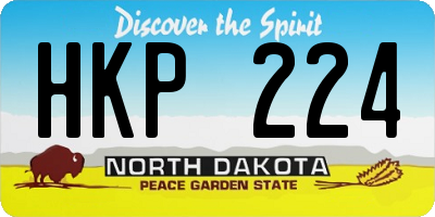 ND license plate HKP224