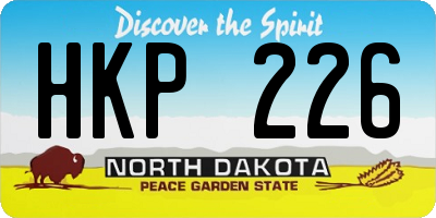 ND license plate HKP226