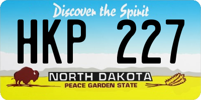ND license plate HKP227
