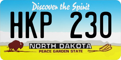 ND license plate HKP230