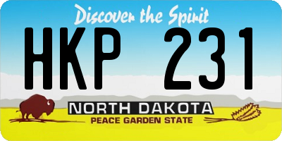 ND license plate HKP231