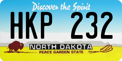 ND license plate HKP232