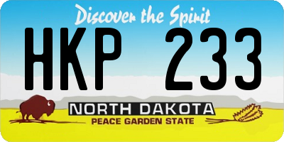 ND license plate HKP233