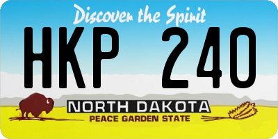 ND license plate HKP240