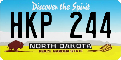 ND license plate HKP244