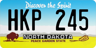 ND license plate HKP245