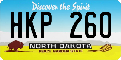 ND license plate HKP260