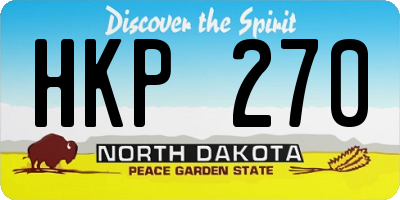 ND license plate HKP270