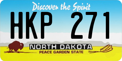 ND license plate HKP271