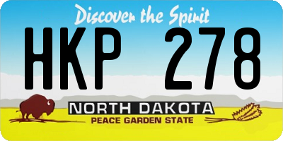 ND license plate HKP278