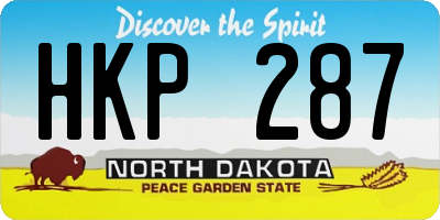 ND license plate HKP287